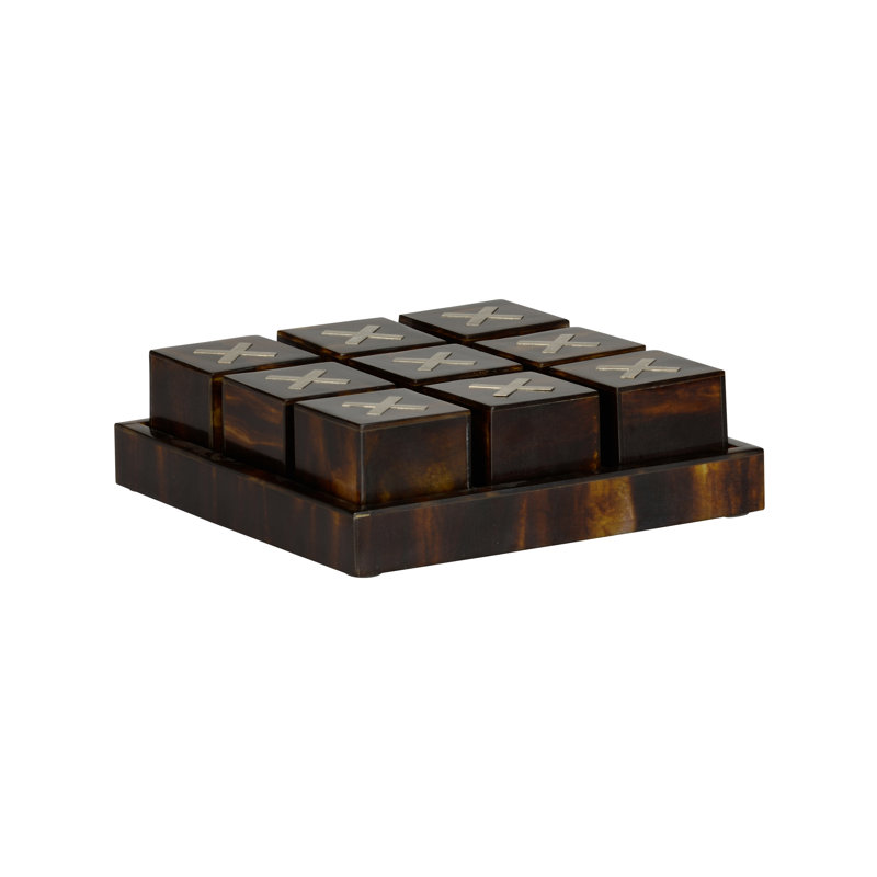 Tic Tac Toe, Brun, H 3 po x l 8,25 po x P 8,25 po