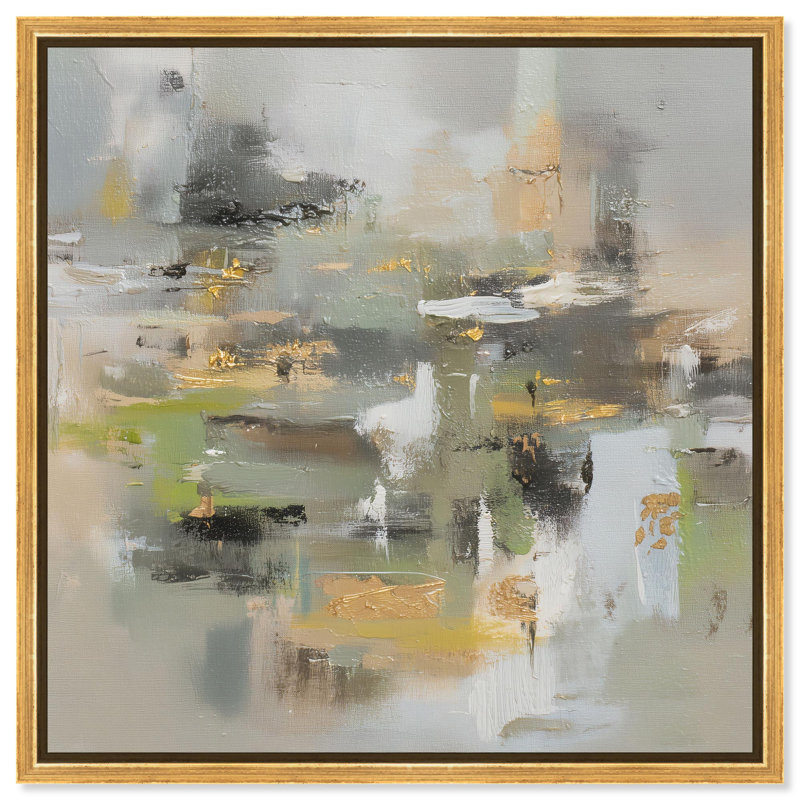 «Moss Agate I», reproduction d'art sur toile par Art Remedy, cadre doré, 40 x 40, H 41 po x l 41 po, Encadrement doré