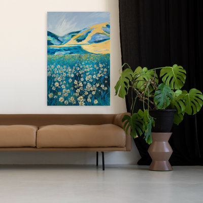 Golden Hills, champ de marguerites, art floral contemporain contemporain