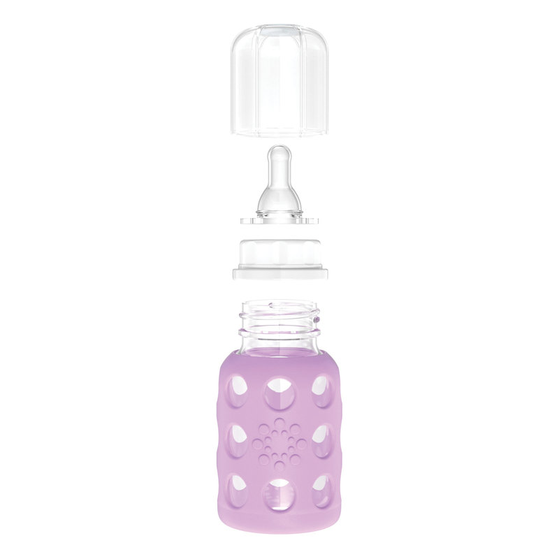 Ensemble de 6 biberons pour bébé, Mauve / Vert