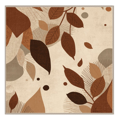 Tapis moelleux moelleux et moelleux à motif d'automne abstrait rustique beige