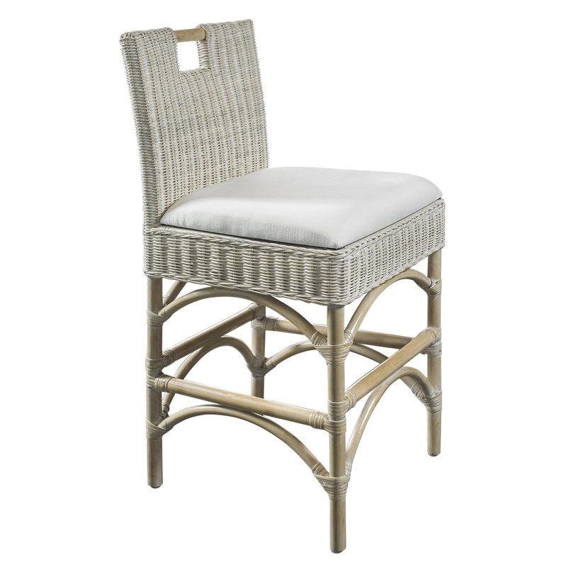 Azyrah Upholstered Cotton Blend Counter Stool, Counter Stool (24" Seat Height)