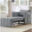 Upholstered Convertible Sleeper Sofa, 31.5" Pull Out Sofa Bed with 5-Position Adjustable Backrest, Side Pockets and a Storage Basket, Fold Out Chair Bed, Lounger For Living Room, Apartment, Grey