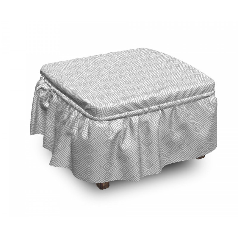 Housse pour repose-pieds rhombus stripes grid