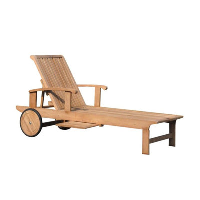 Makela Grade-A Sack Multi Position Sun Reclining Teak Chaise Lounge by Highland Dunes