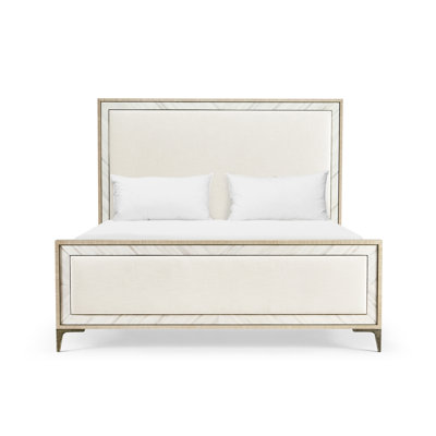 Water Linen Solid Wood Bed