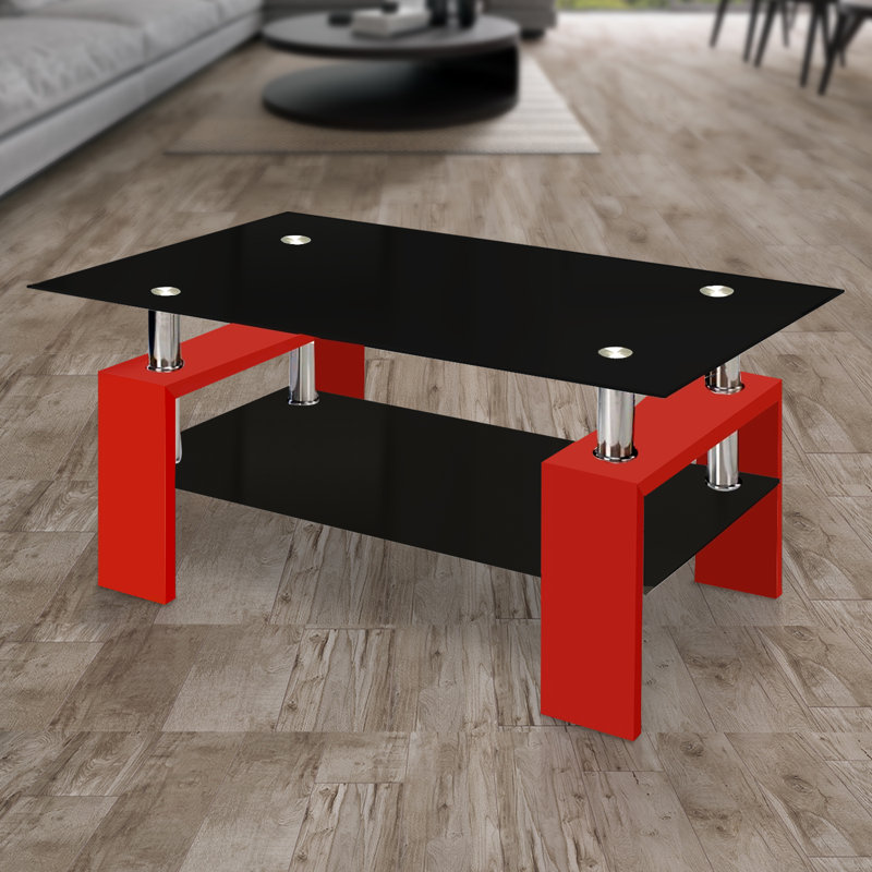 Table basse Calcote, Noir, Rouge