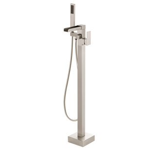 Single Handle Floor Mounted Clawfoot Tub Faucet with Handled Shower