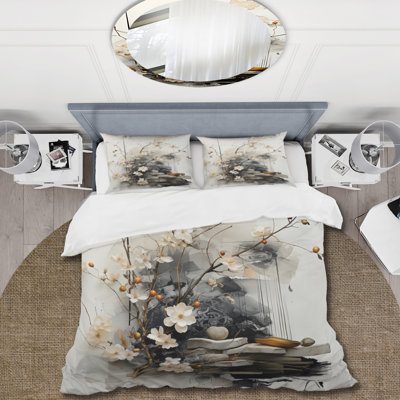 Asian Art Classics Sumi III - Asian Art Duvet Cover Set - Microfiber Polyester