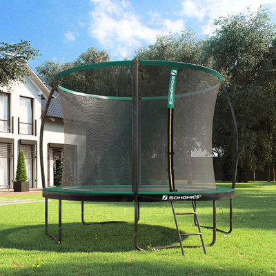 Songmics 93cm Round Backyard Trampoline with Safety Enclosure