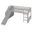 Lit mezzanine simple avec deux tiroirs et glissade, gris-1490046849