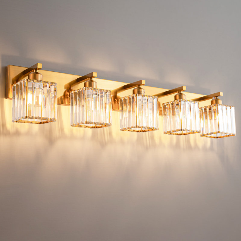 Lanceton Dimmable Vanity Light, Gold, 5 Lights
