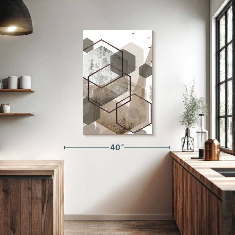 Avery Hexagons Beige III, 39" H x 26" W
