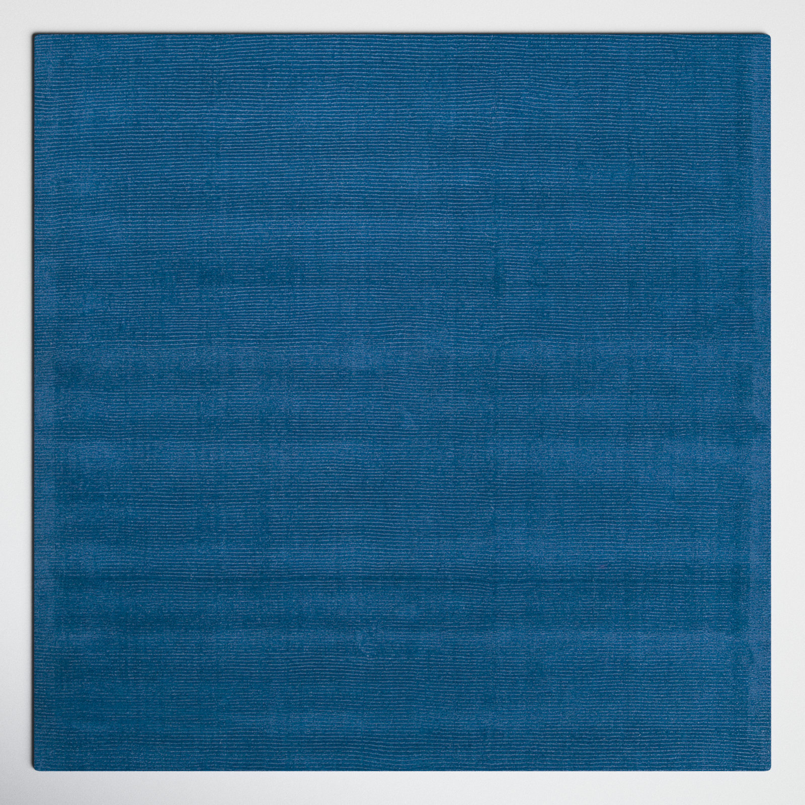 Crowe Dark Blue Hand-Woven Wool Rug, Square 8'