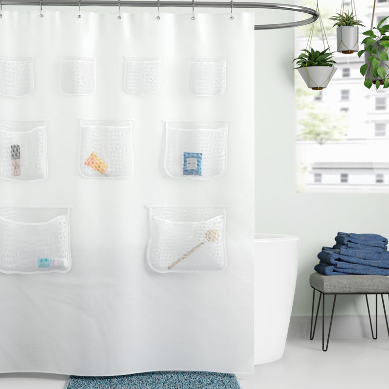 Rideau de douche simple Carlin, Blanc