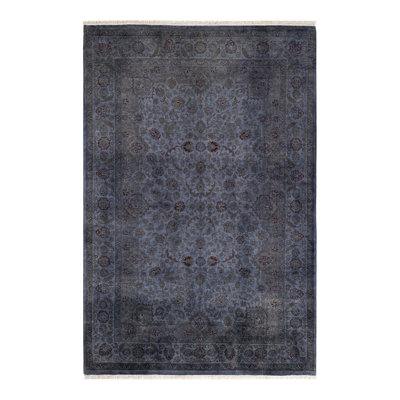 Tapis gris unique de 4 pi 7 po x 6 pi 10 po Yand