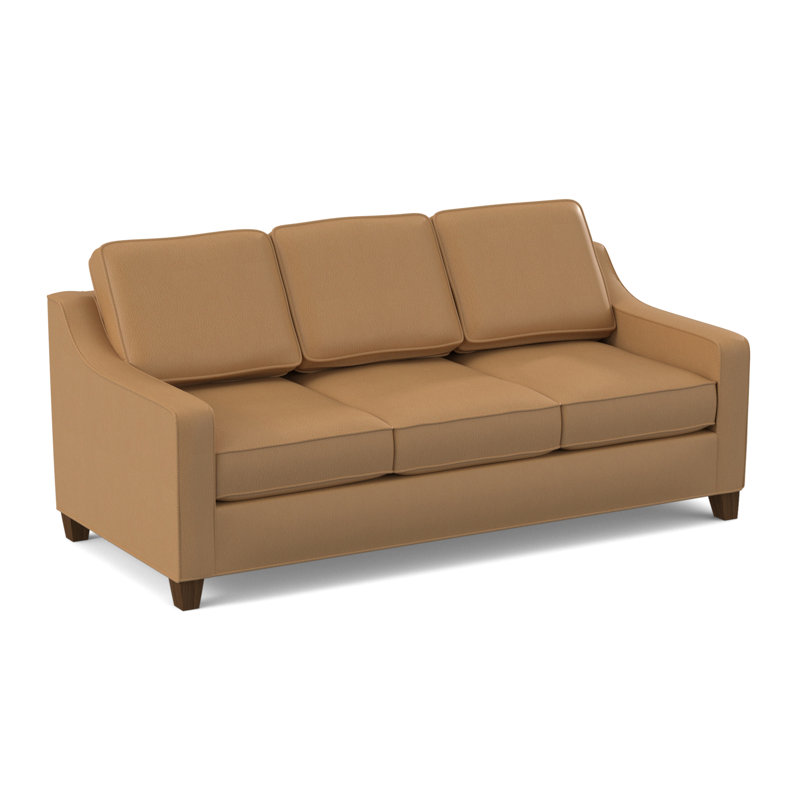 Clark 82" Square Arm Sofa with Reversible Cushions, Dillon Luggage, Montana Walnut