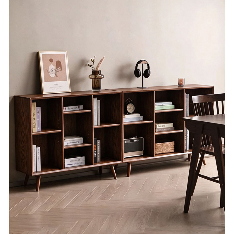 Bibliothèque Minimalist Modern Living,  (3 tablettes) H 33,46 po x l 39,37 po x P 12,6 po, Brun