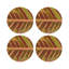 Tropical Leaf Crimson Vegan Leather Round Coasters-1571915614