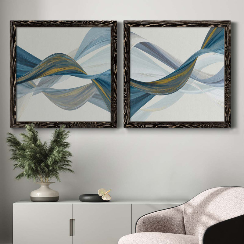 Changer les courants I - ensemble de 2 impressions sur toile, H 24 po x l 48 po x P 1 po, Toile avec cadre noir