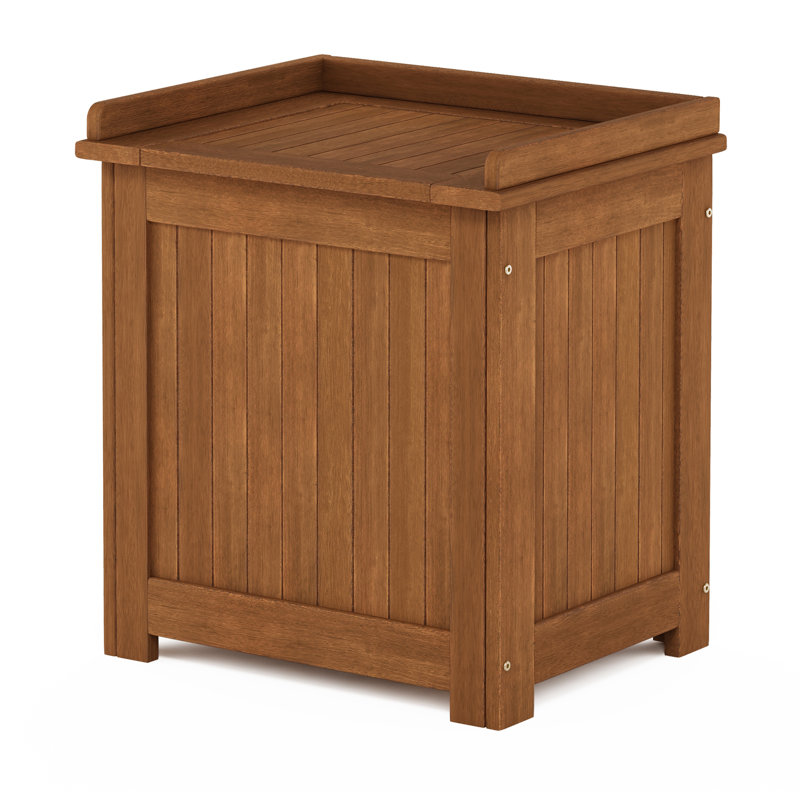 Blue Elephant 53.3cm W 3.8L Water Resistant Meranti Wood Solid Wood Deck Box in Natural