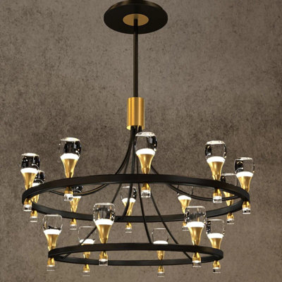 Basya 16 - Light Waggon Wheel Chandelier