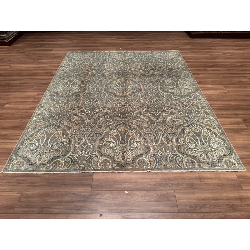 Tapis en laine et coton gris noué à la main Original Original