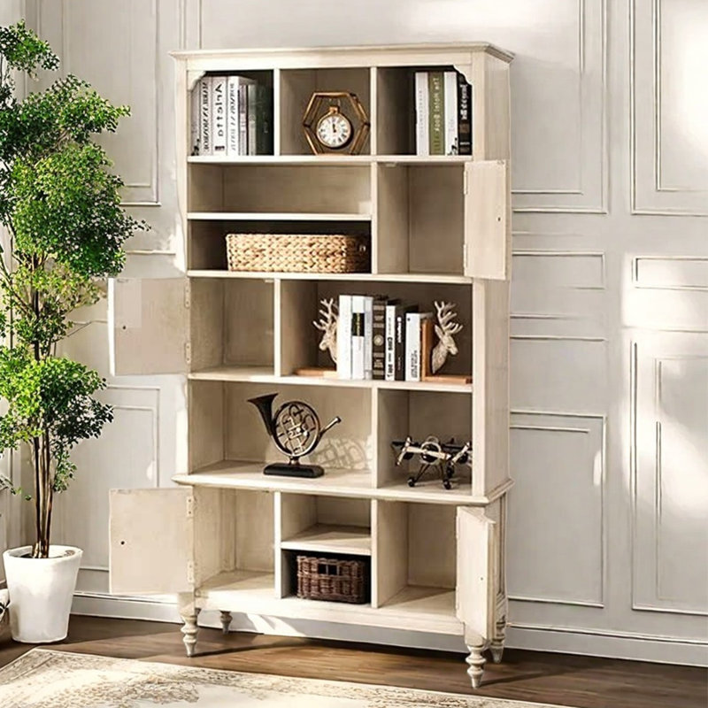 A multi-layered bookcase with a simple design