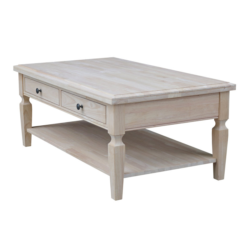 Briseno Solid Wood Coffee Table, Unfinished