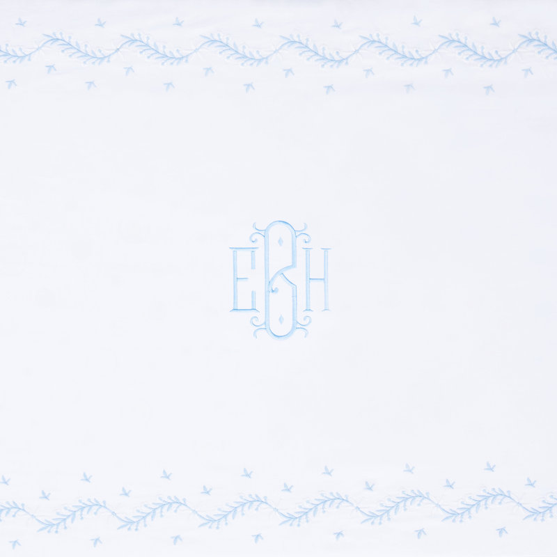 Drap de lit de bébé brodé Sky