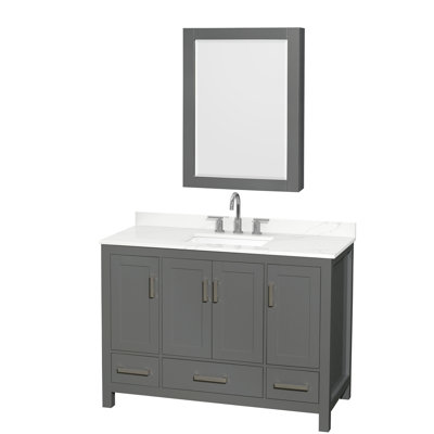 Sheffield 48" Freestanding Single Bathroom Vanity with Quartz Top with Medicine Cabinet