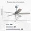 Ventilateur de plafond gris ciment 52 pouces avec lumière E26