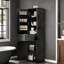 Grande armoire de rangement pour salle de bain avec 2 portes de tailles différentes, une tablette réglable, une étagère de porte et un tiroir-1101869861