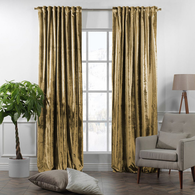 Room Darkening Single Curtain Panel, Brown, 130cm Width x 145cm Drop