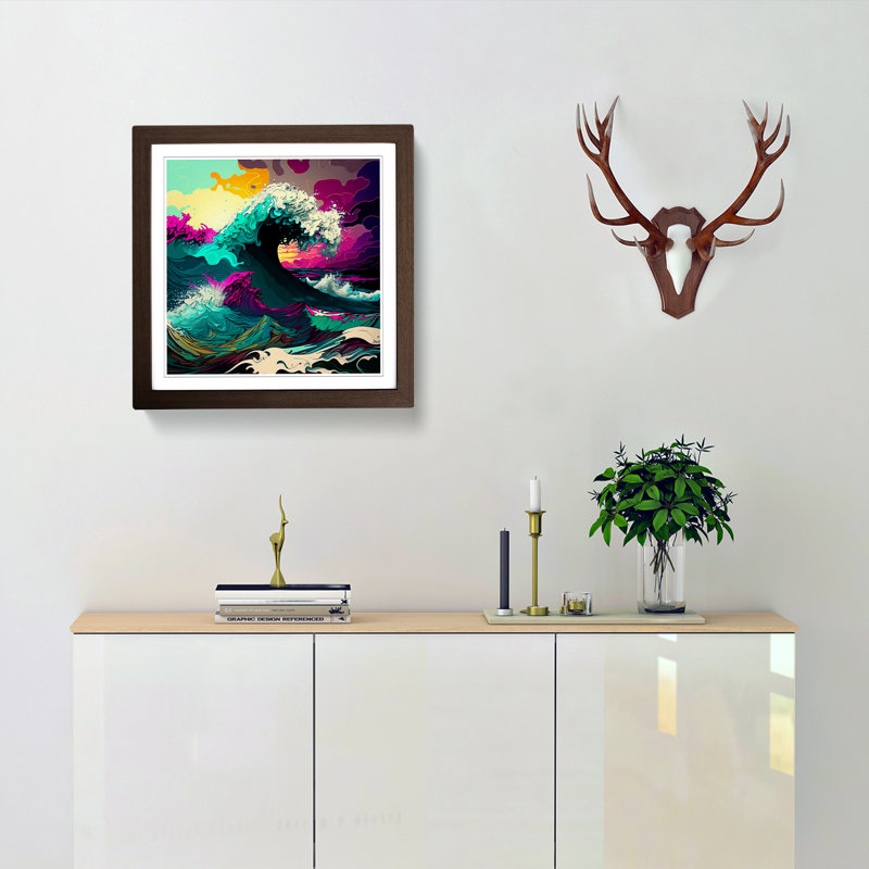Ocean Pop Art - Framed Print, Walnut