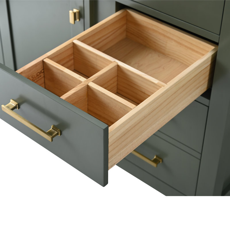 Trevor 36" W Single Vanity, Vintage Green/Brushed Gold