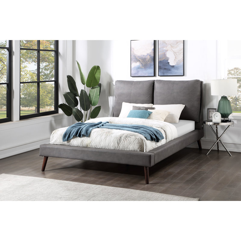 Lit plateforme tapissier Odelia, Grand