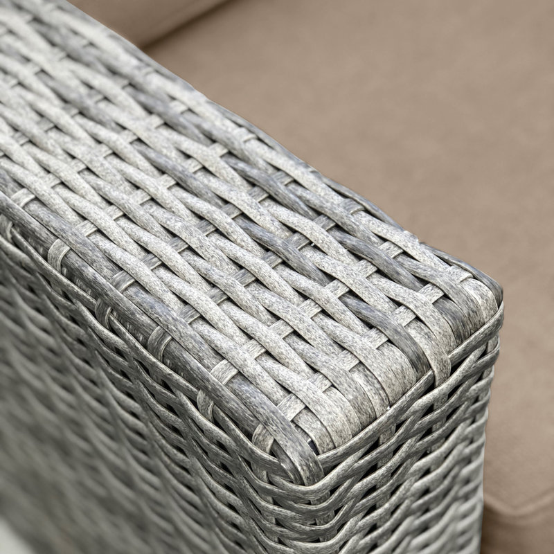 Ensemble de conversation modulaire Sunbrella Tonioni, Structure grise / coussin beige Sunbrella
