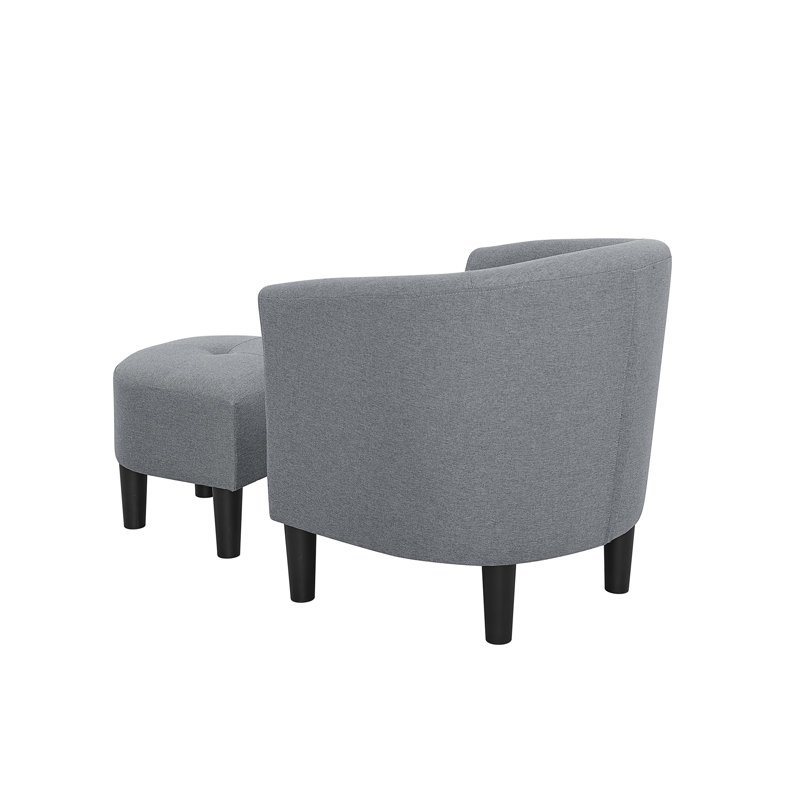 Fauteuil demi-tonneau en polyester et repose-pieds de 25,5 po de large Moss