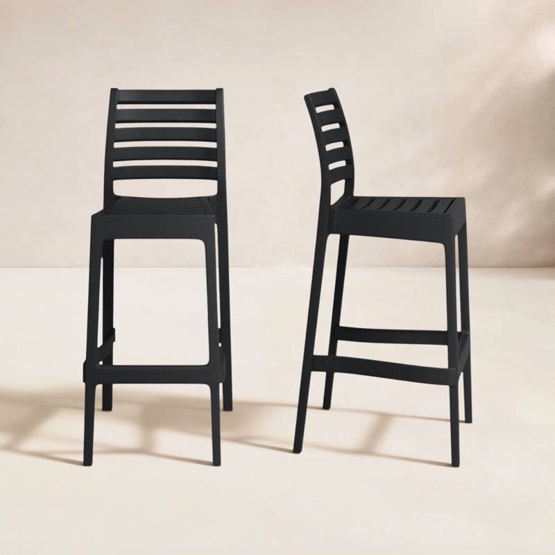 Aybel 30" Patio Bar Stool, Black