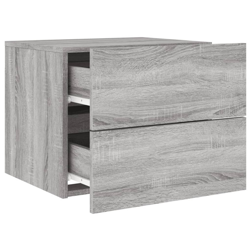 Bonts 50cm W Bedside Table, Grey Sonoma, Set of 2