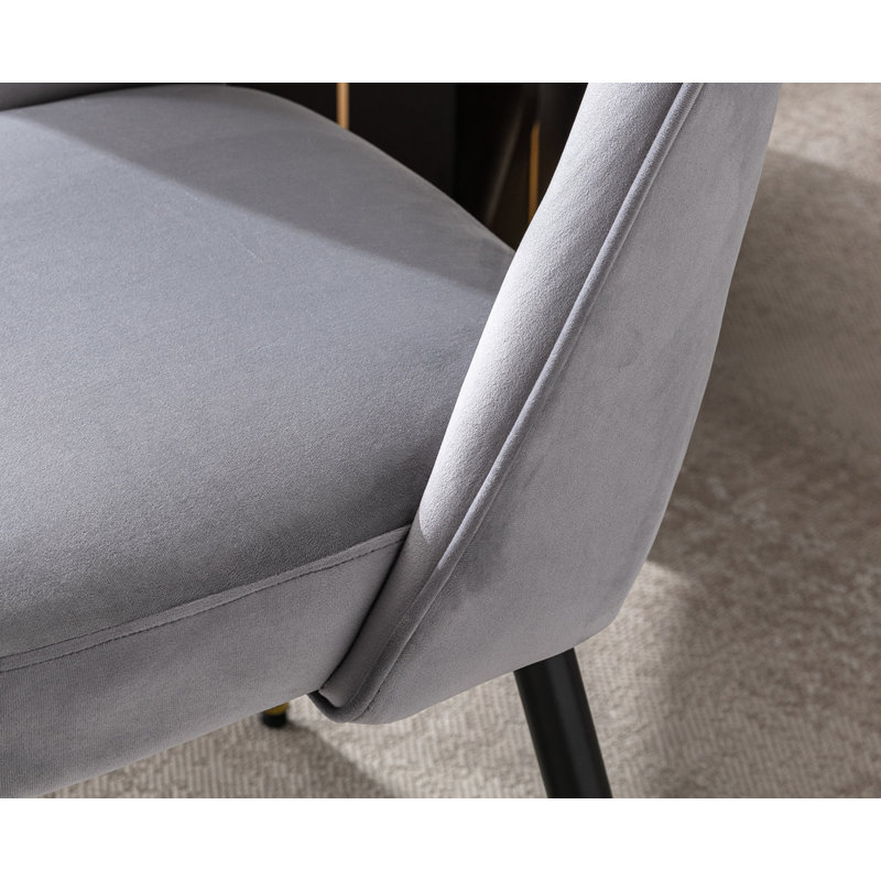 Volena 19.1'' H Velvet Upholstered Side Chair, Gray