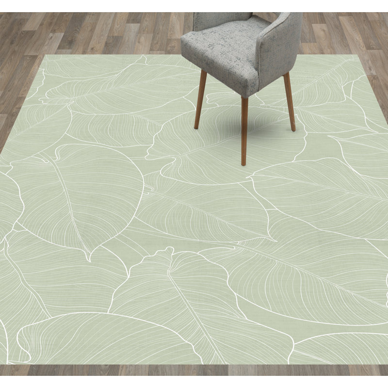 Amaiah Vinyl Machine Printed Area Rug, Rectangle 4'4.4" x 6'6.7"