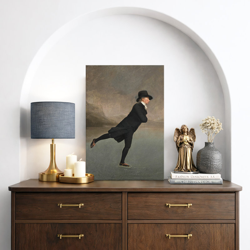 «Classic Gentleman Ice Skater», œuvre d'art classique, impression de giclée sur toile encadrée, H 36 po x l 24 po x P 1,5 po