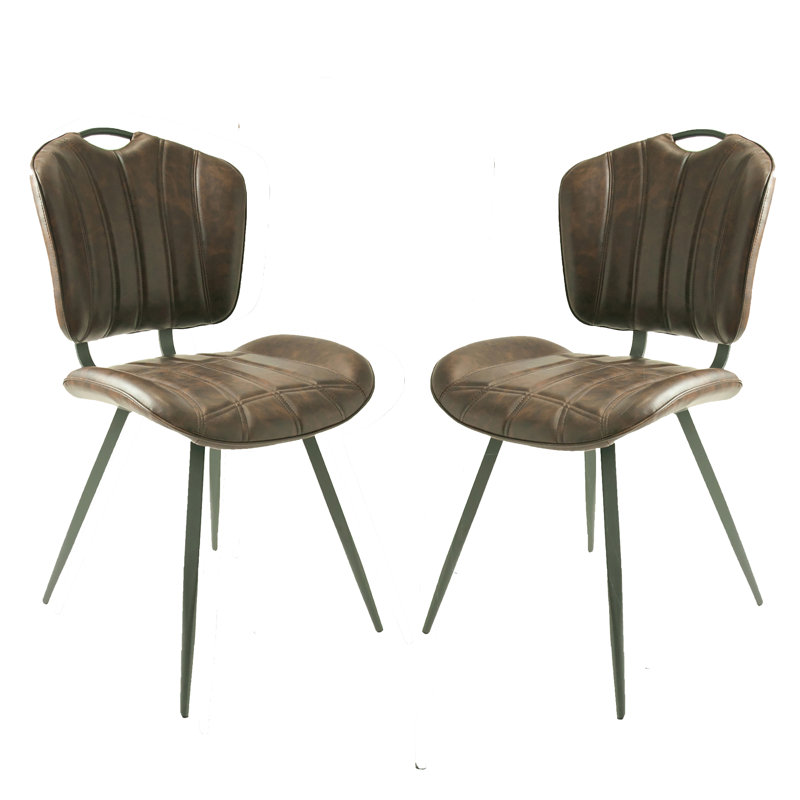 Lennon 46cm H Polyester Blend Upholstered Side Chair, Chestnut