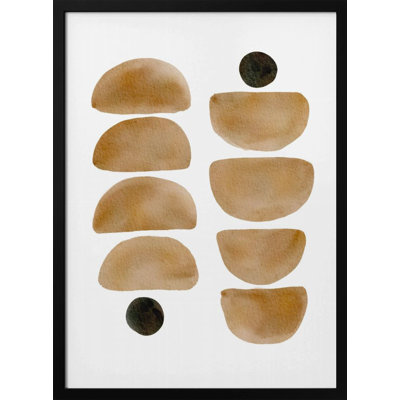 "Geometric Brush" Framed Textured Wall Art