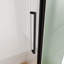 Porte de douche pivotante semi-sans cadre, verre trempé de 1/4 po, largeur réglable de 1,2 po, installation réversible, noir mat