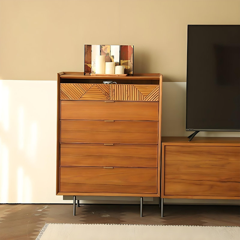 Commode d'appoint géométrique légère de luxe rétro
