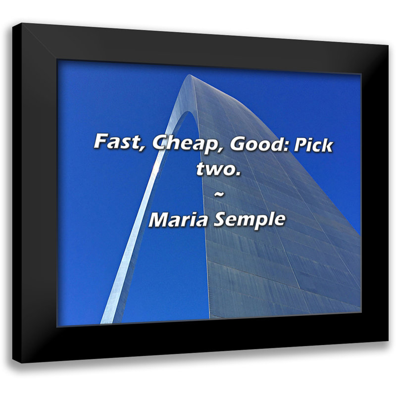 Maria Semple Quote: Fast, Cheap, Good: Pick two.