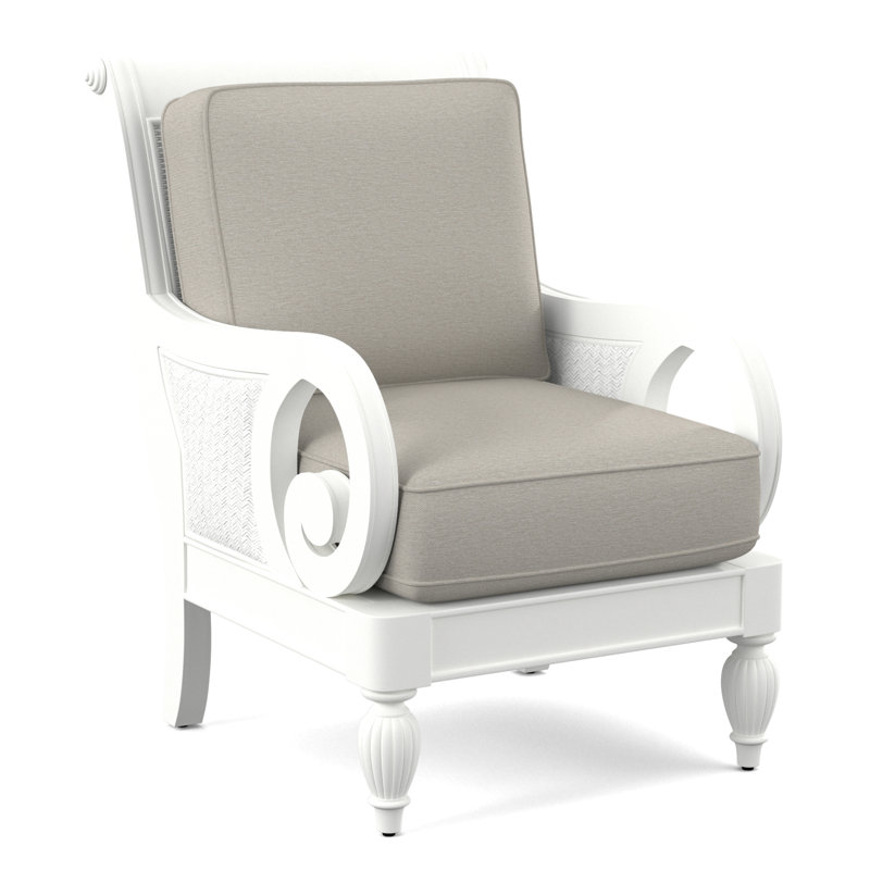 Grand View 71.12Cm Wide Armchair, Frost White Finish, White Performance Fabric; 0851-94